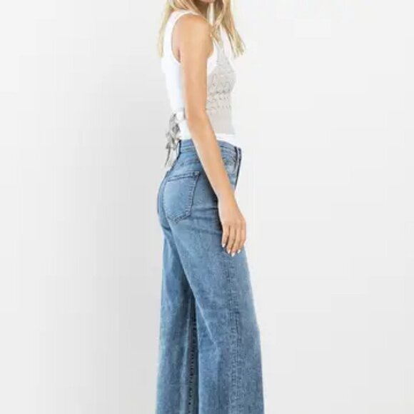 003- High Rise Wide Leg Jeans in Vintage Acid Wash - Picture 3 of 3